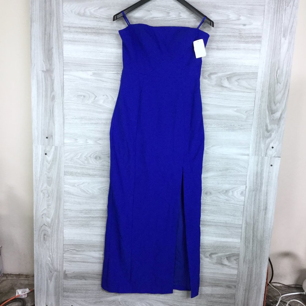 Eliza J Strapless Crepe Evening Dress